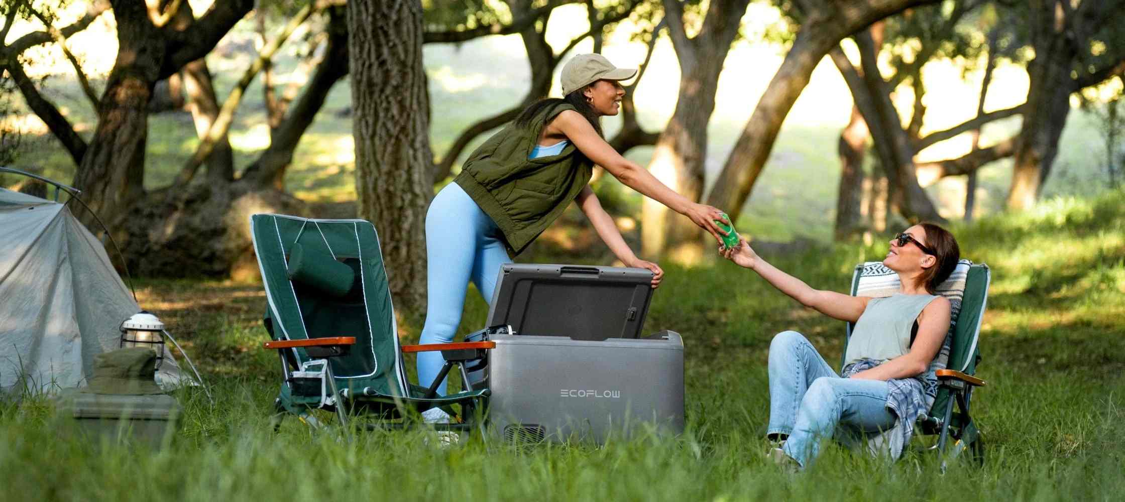 Nevera congelador portátil EcoFlow Glacier Classic 35L en acampada