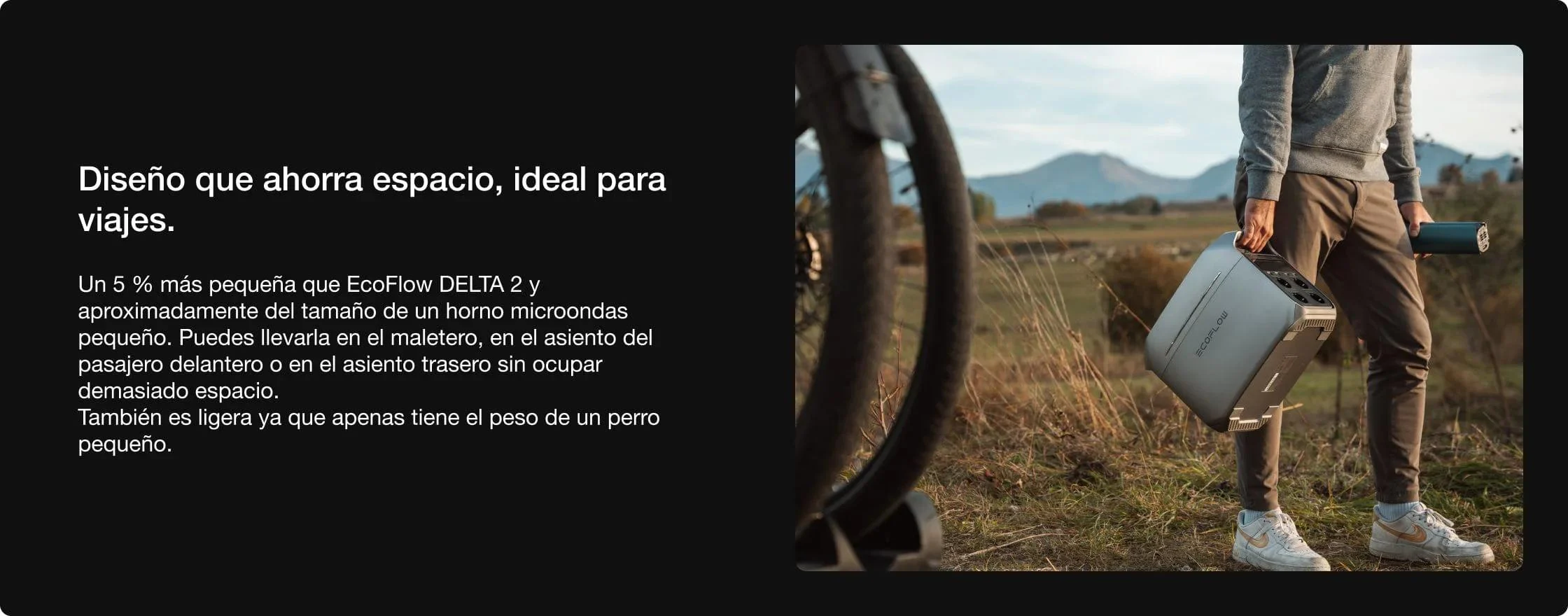 Diseño compacto y dimensiones de la estación EcoFlow DELTA 3