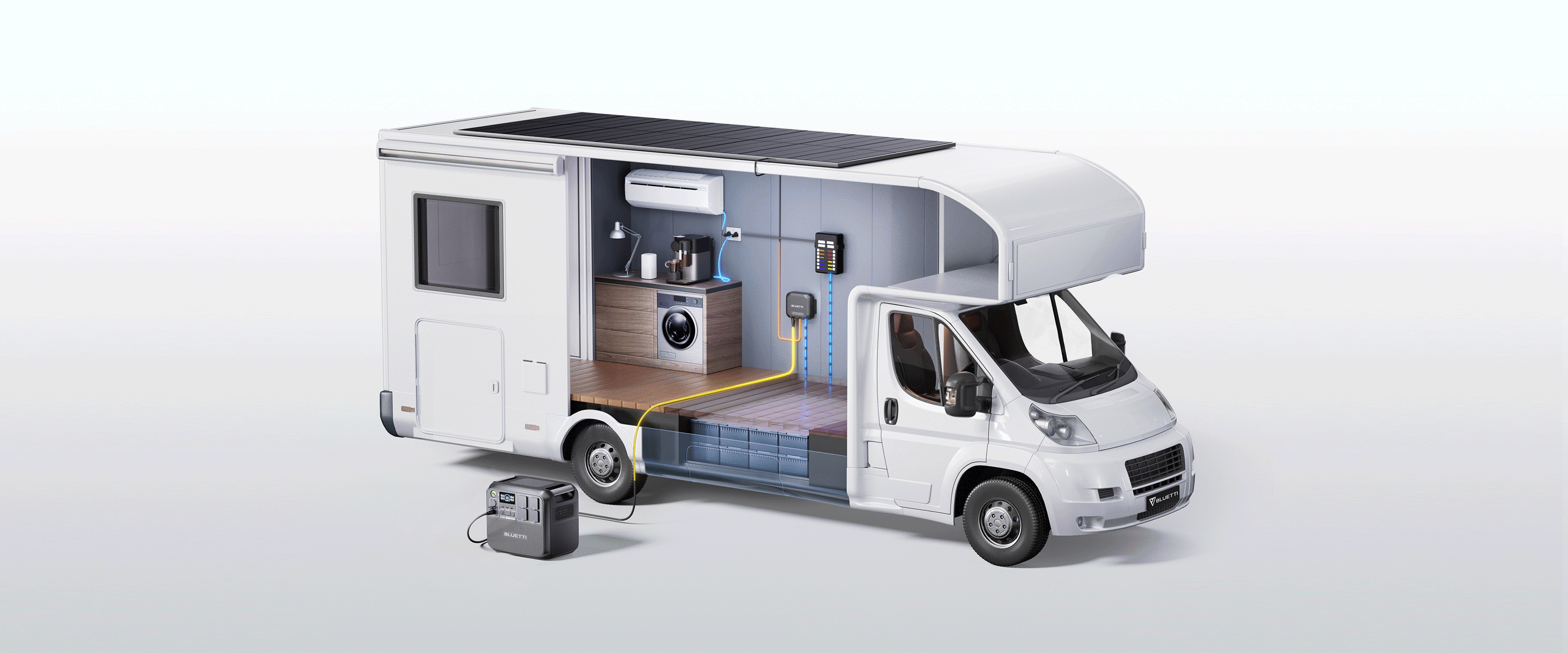 BLUETTI AC200L alimentando una autocaravana