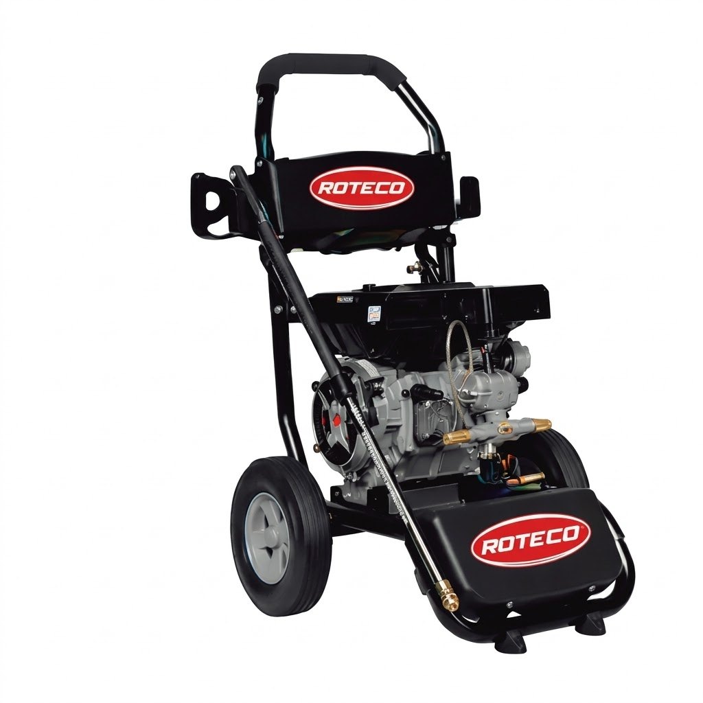 Hidrolimpiadora a gasolina Roteco 180 X 7 HP 200 bares con ruedas