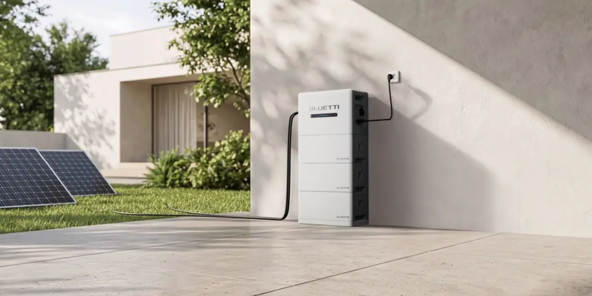 Bluetti Balco 260 en uso en una vivienda, conectada a paneles solares y alimentando los equipos del hogar