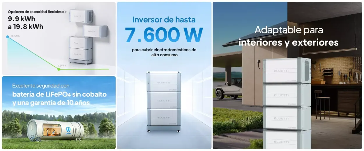 Pack Bluetti EP760 + 3 x B500: inversor de 7.600 W con 3 baterías de 4.960 Wh, 14.880 Wh en total