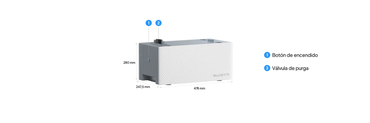 Partes de la batería Bluetti BC260, unidad inferior del kit: conectores de apilado y anclajes